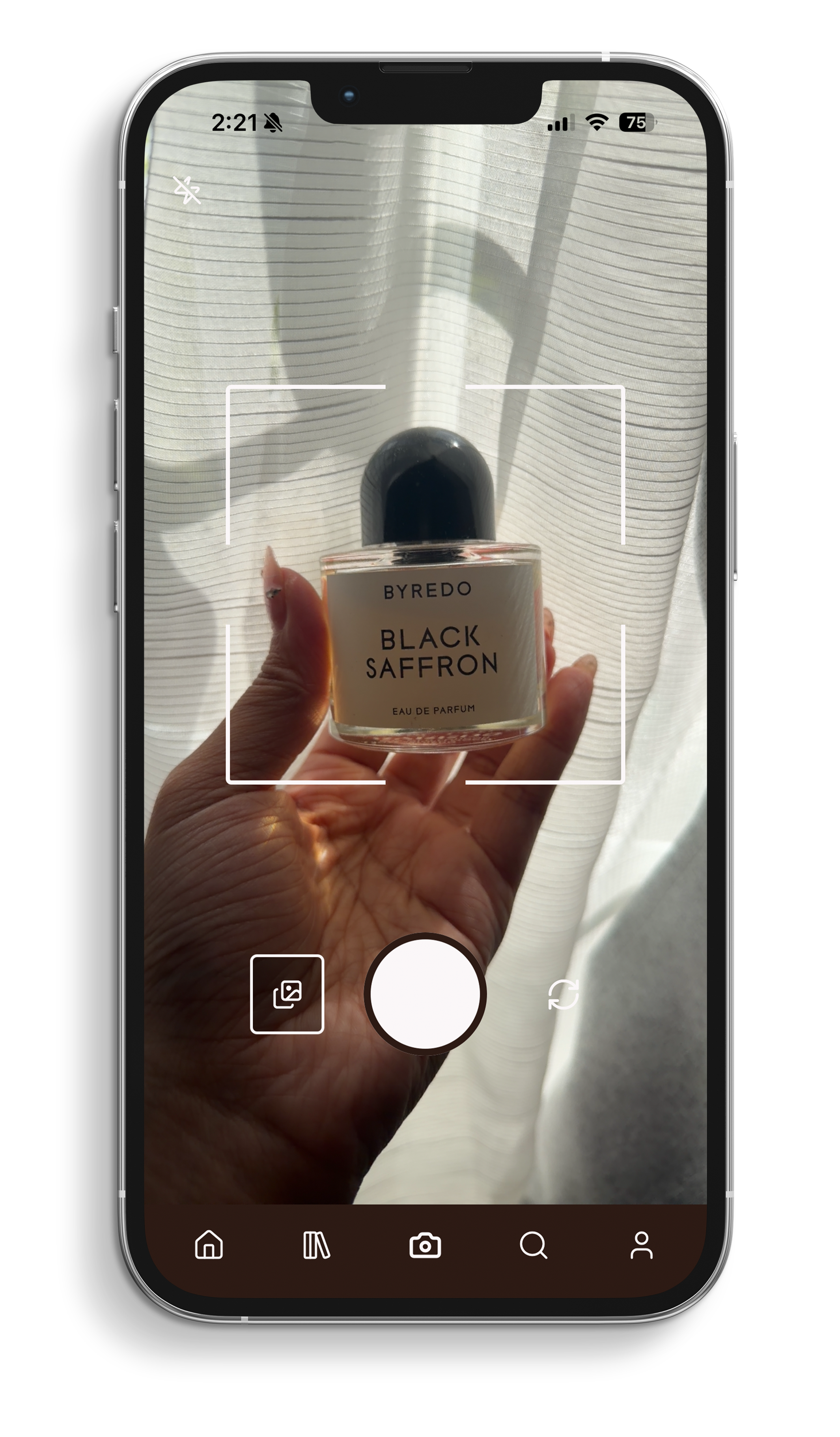 Scan a fragrance bottle using the Perf camera